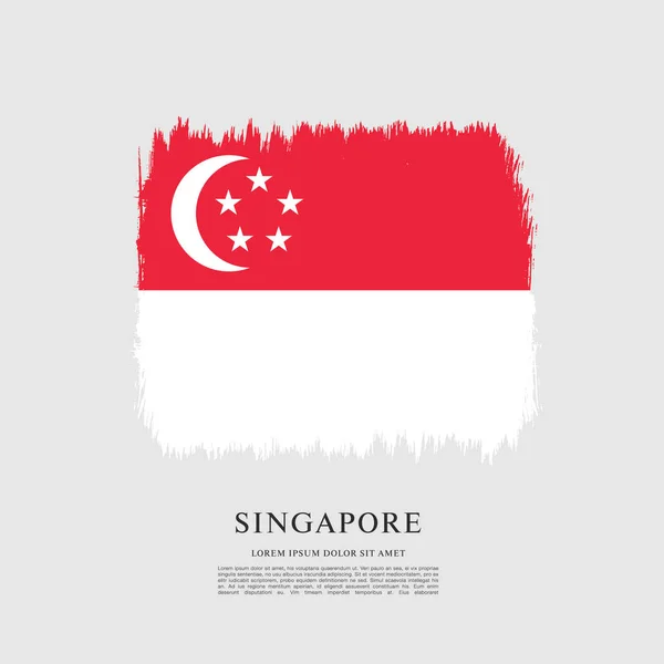 Bandeira do banner singapore — Vetor de Stock