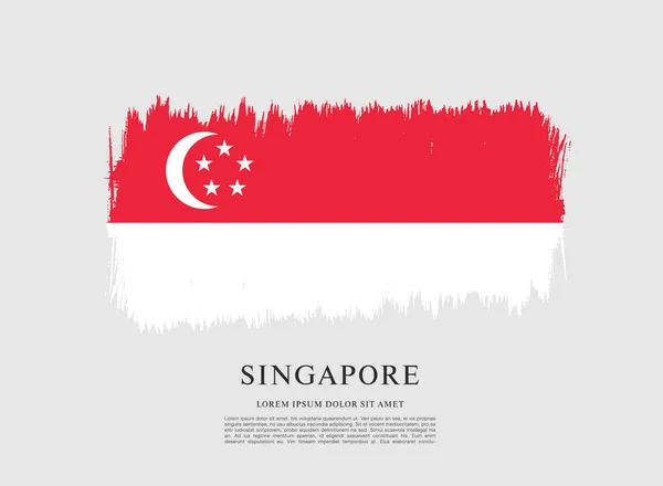 Flagge von Singapore — Stockvektor