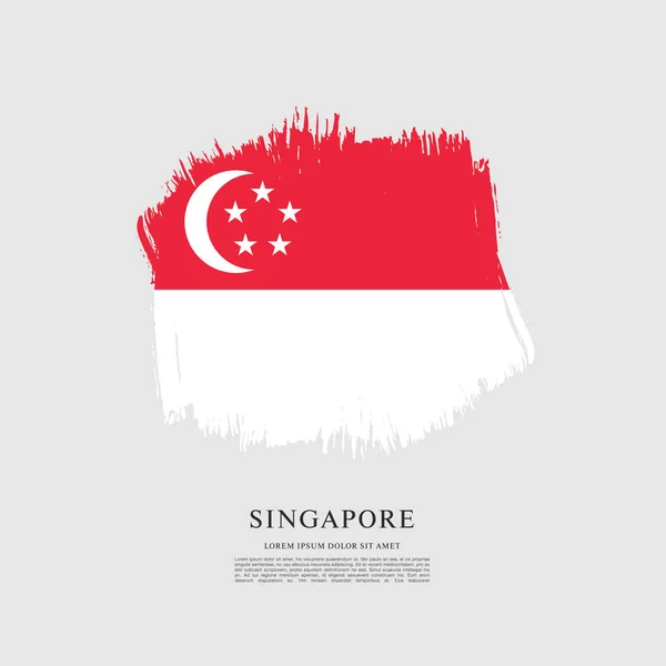 Vlajka Singapuru nápis — Stockový vektor