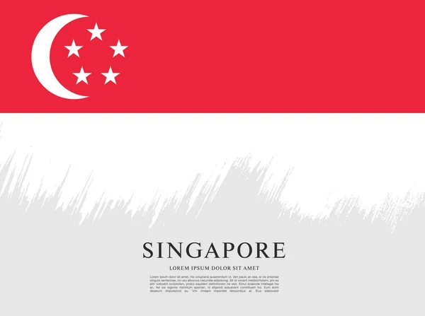 Bandera de singapore banner — Vector de stock