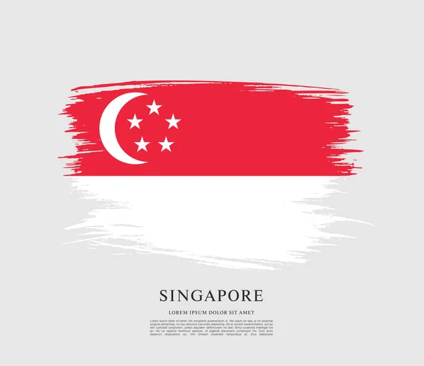 Bandeira do banner singapore — Vetor de Stock