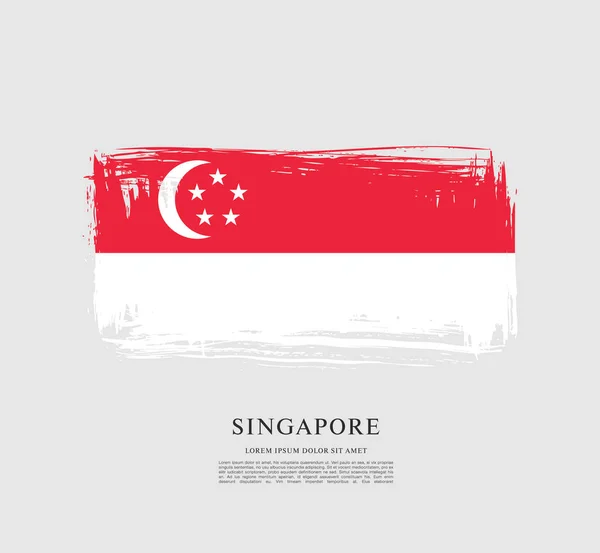 Bandera de singapore banner — Vector de stock