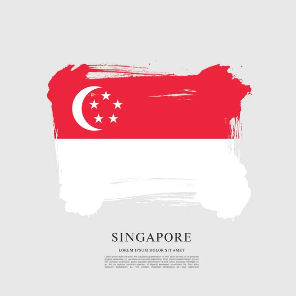 Bandera de singapore banner — Vector de stock