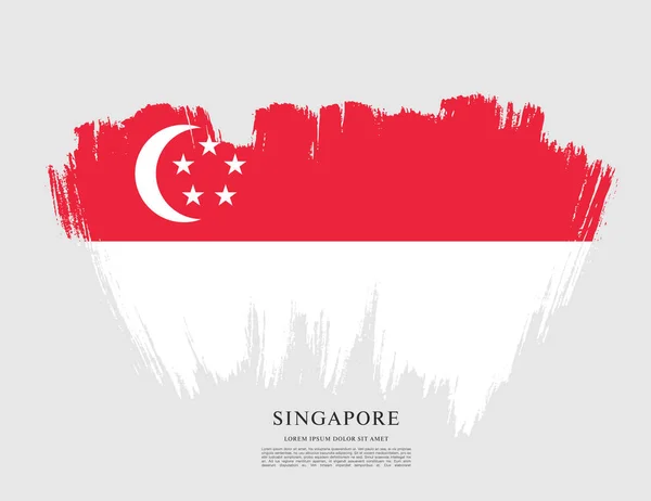 Flagge von Singapore — Stockvektor