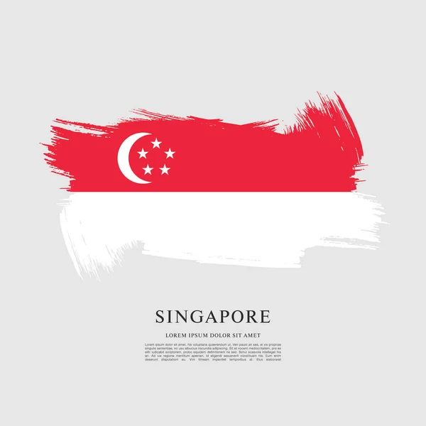 Bandeira do banner singapore — Vetor de Stock