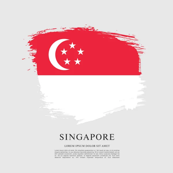 Vlajka Singapuru nápis — Stockový vektor