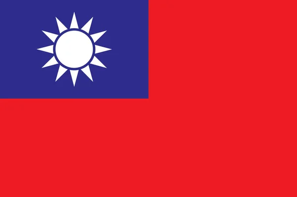 Bandera de la bandera de Taiwán — Vector de stock