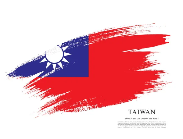 Vlajka Tchaj-wanu nápis — Stockový vektor
