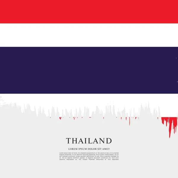 Vlag van Thailand sjabloon — Stockvector