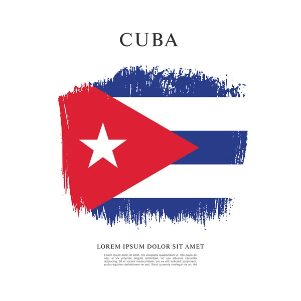 Desenho do cartão de bandeira cuba — Vetor de Stock