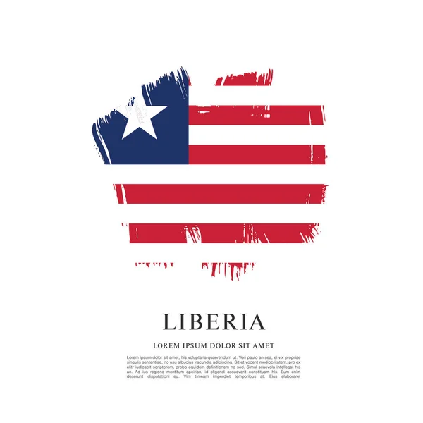 Liberya bayrağı fırça darbesiyle — Stok Vektör