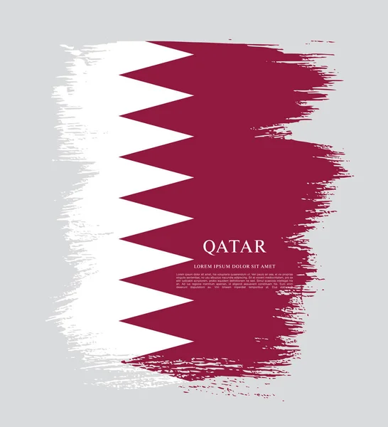 Qatar Flagge mit Pinselstrich — Stockvektor