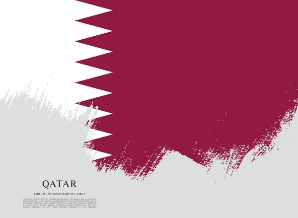 Vlag van Qatar met penseelstreek — Stockvector