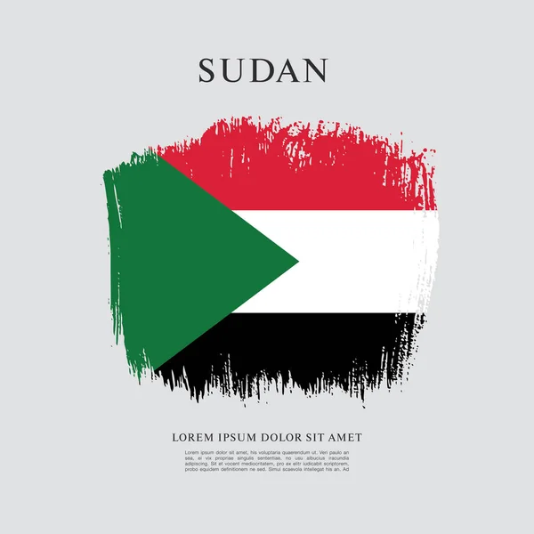 Projekt flagi Sudanu — Wektor stockowy