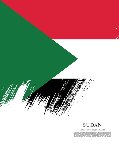 Diseño de banner de bandera sudan — Vector de stock