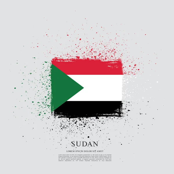 Bandera de Sudán Icono — Vector de stock