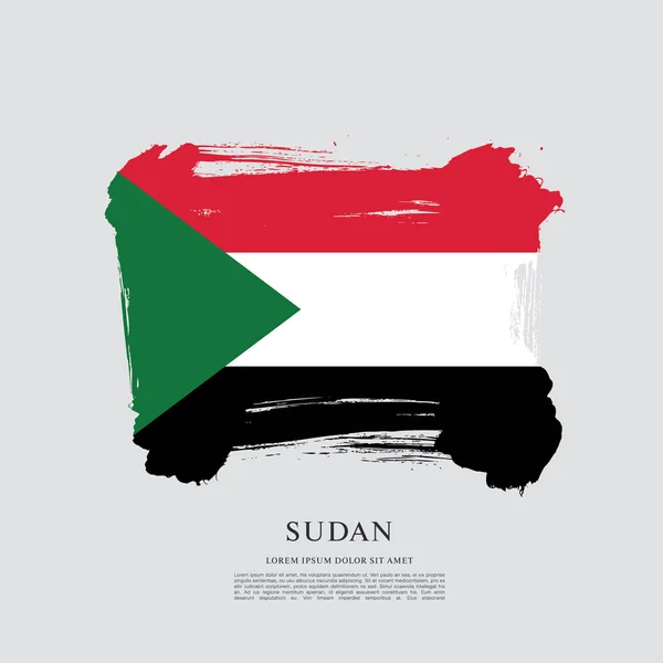Karta flaga Sudanu — Wektor stockowy