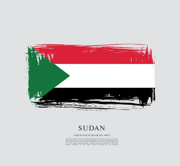 Karta flaga Sudanu — Wektor stockowy