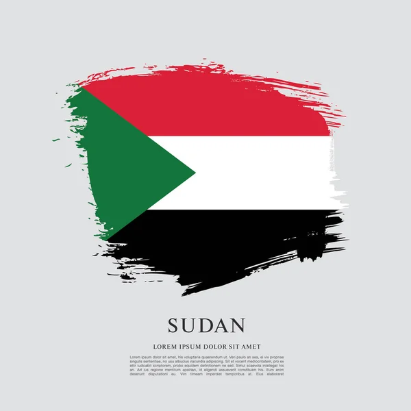 Projekt flagi Sudanu — Wektor stockowy