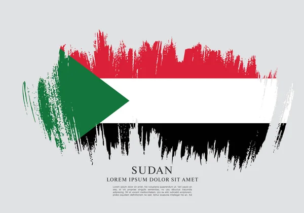 Sudan Bandera sobre gris — Vector de stock