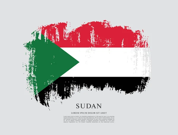 Sudan Bandera sobre gris — Vector de stock