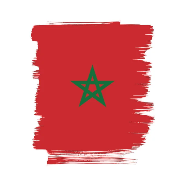 Diseño de la bandera de Marruecos — Vector de stock