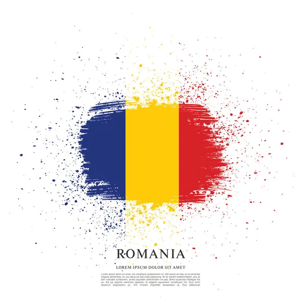Rumania bandera diseño — Archivo Imágenes Vectoriales
