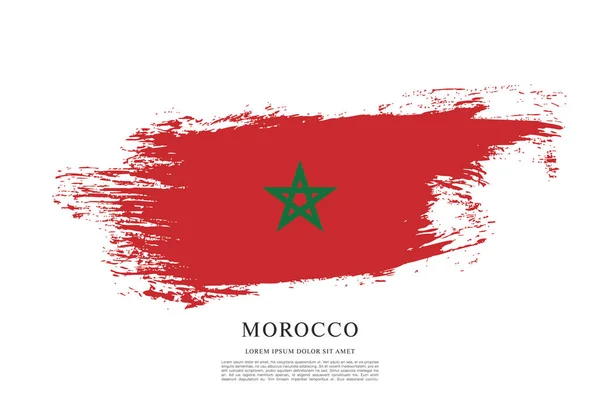 Diseño de la bandera de Marruecos — Vector de stock