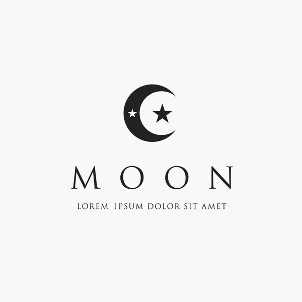 Luna și logo-ul stelei — Vector de stoc