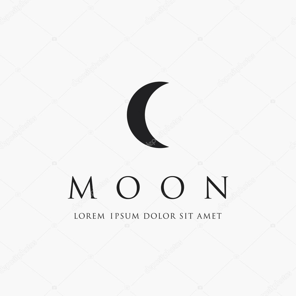 Astronomical logo design. The Moon is the Earth's satellite