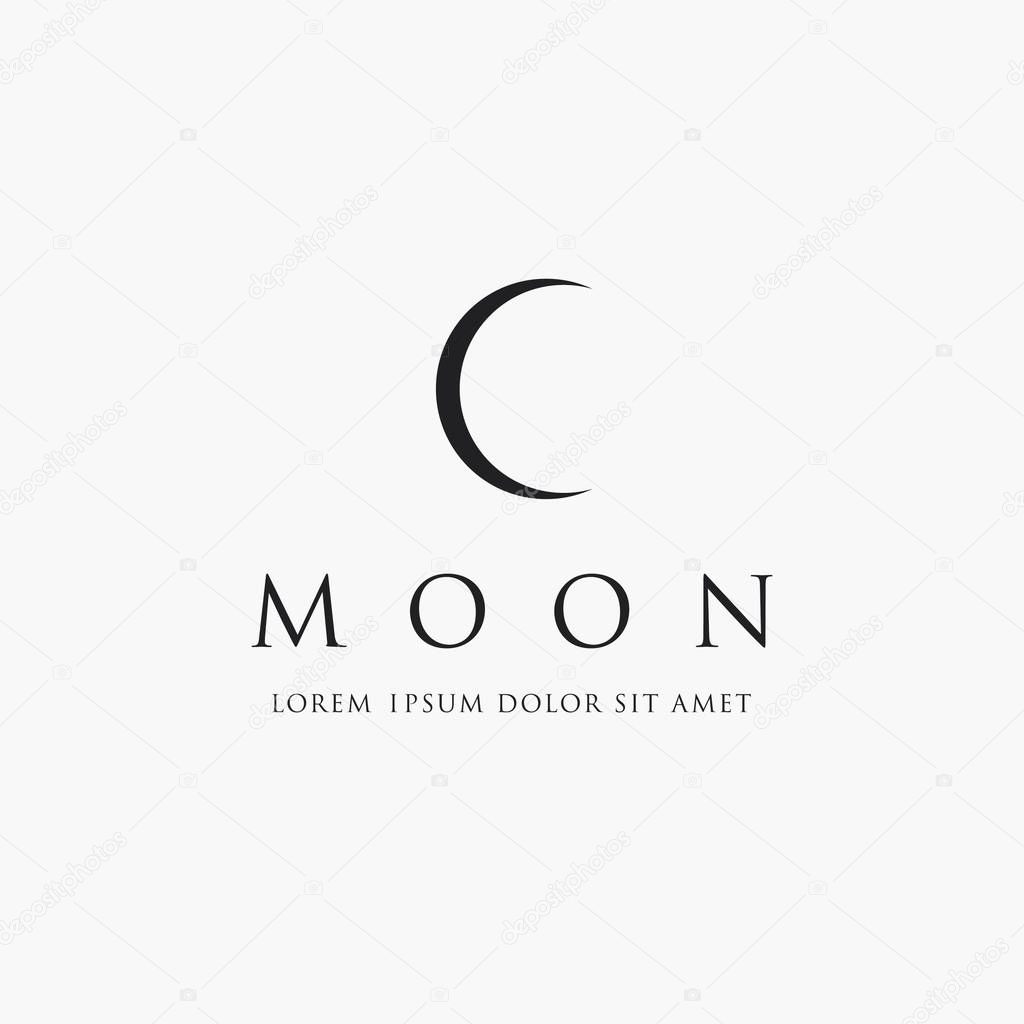 Astronomical logo design. The Moon is the Earth's satellite