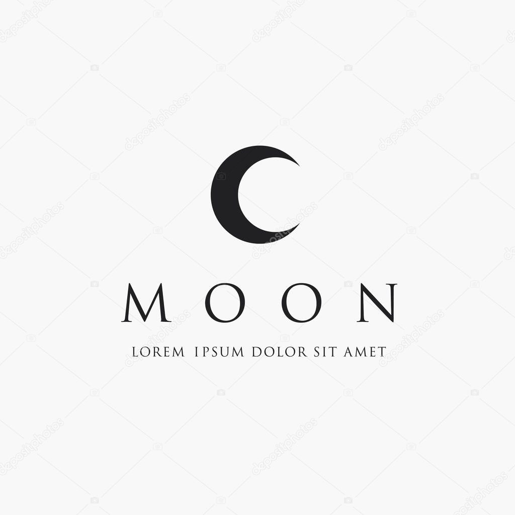 Astronomical logo design. The Moon is the Earth's satellite