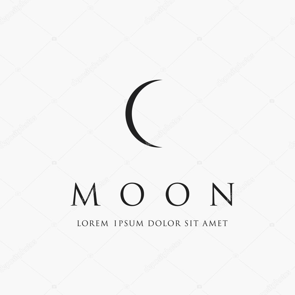 Astronomical logo design. The Moon is the Earth's satellite