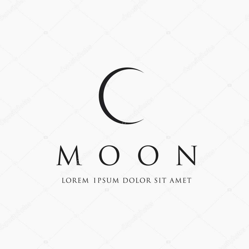 Astronomical logo design. The Moon is the Earth's satellite