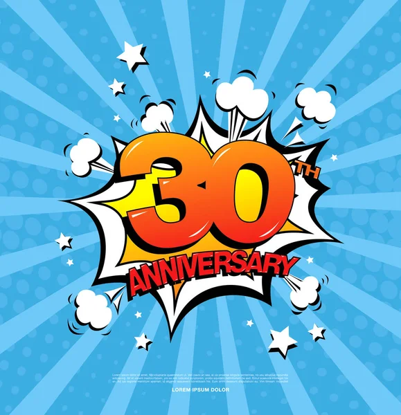 30th emblema aniversário — Vetor de Stock