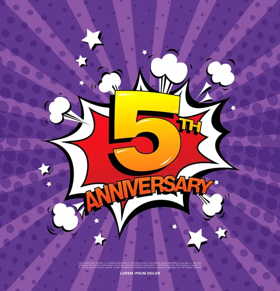 Emblème du 5e anniversaire — Image vectorielle