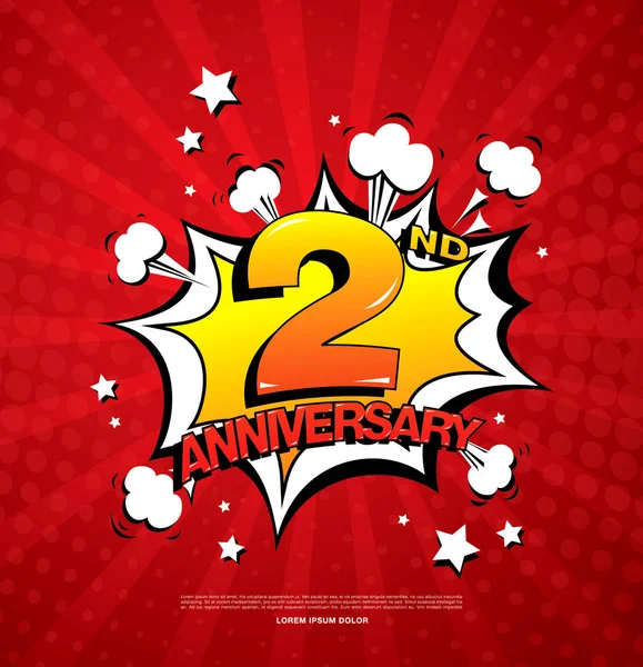 Emblème du 2e anniversaire — Image vectorielle