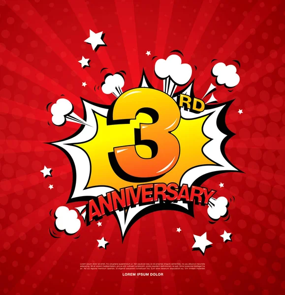 3: e anniversary emblem — Stock vektor