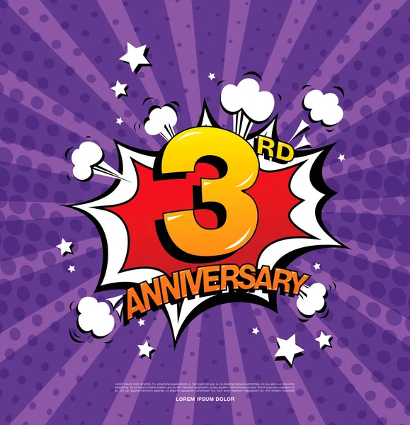 3er aniversario emblema — Vector de stock