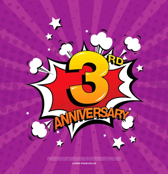 3er aniversario emblema — Vector de stock