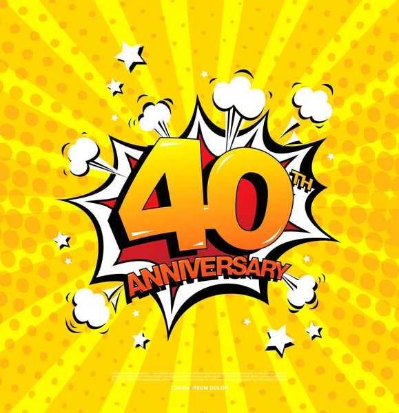 40 anniversario emblema — Vettoriale Stock