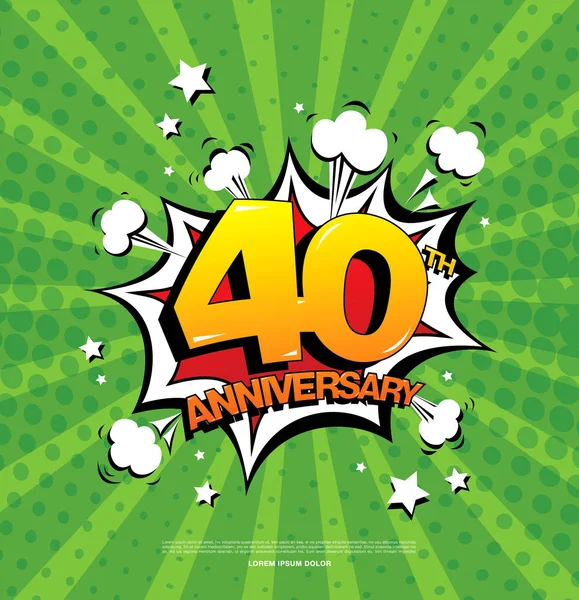 40º aniversario emblema — Vector de stock