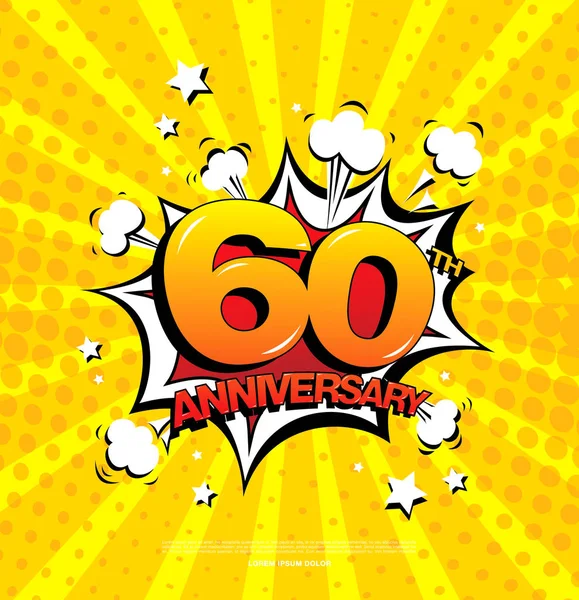 Emblema del sessantesimo anniversario — Vettoriale Stock