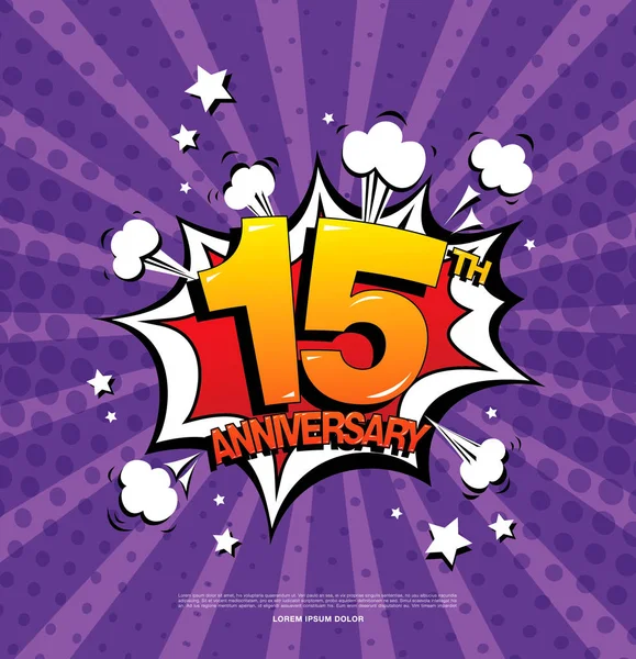 15th anniversary emblem — Stock Vector