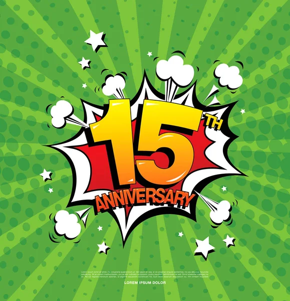 15º aniversario emblema — Vector de stock