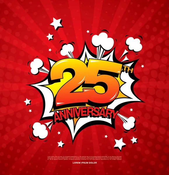 25th anniversary emblem — Stock Vector