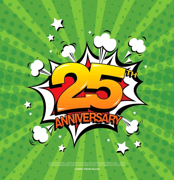 25th anniversary emblem — Stock Vector