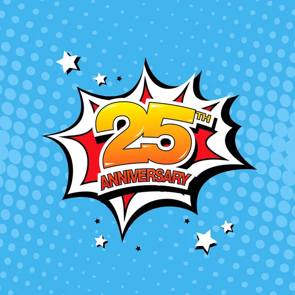 25th anniversary emblem — Stock Vector