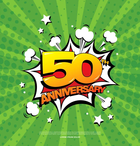 50th emblema aniversário — Vetor de Stock