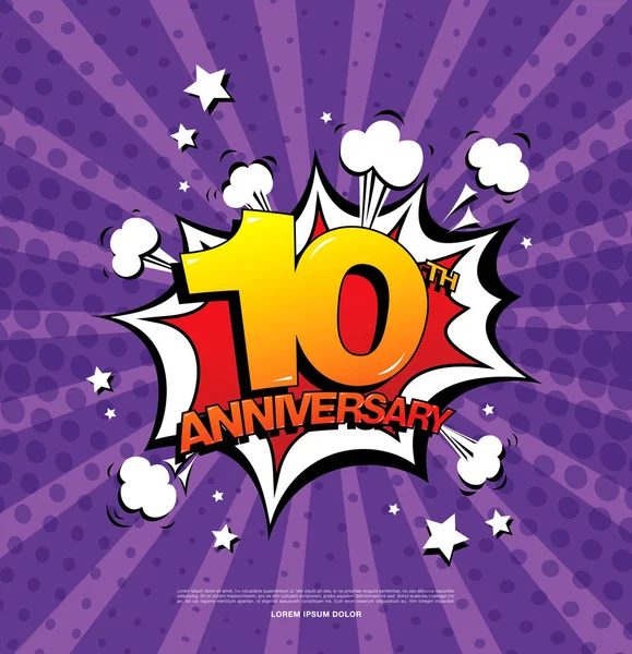 10º aniversario emblema — Vector de stock